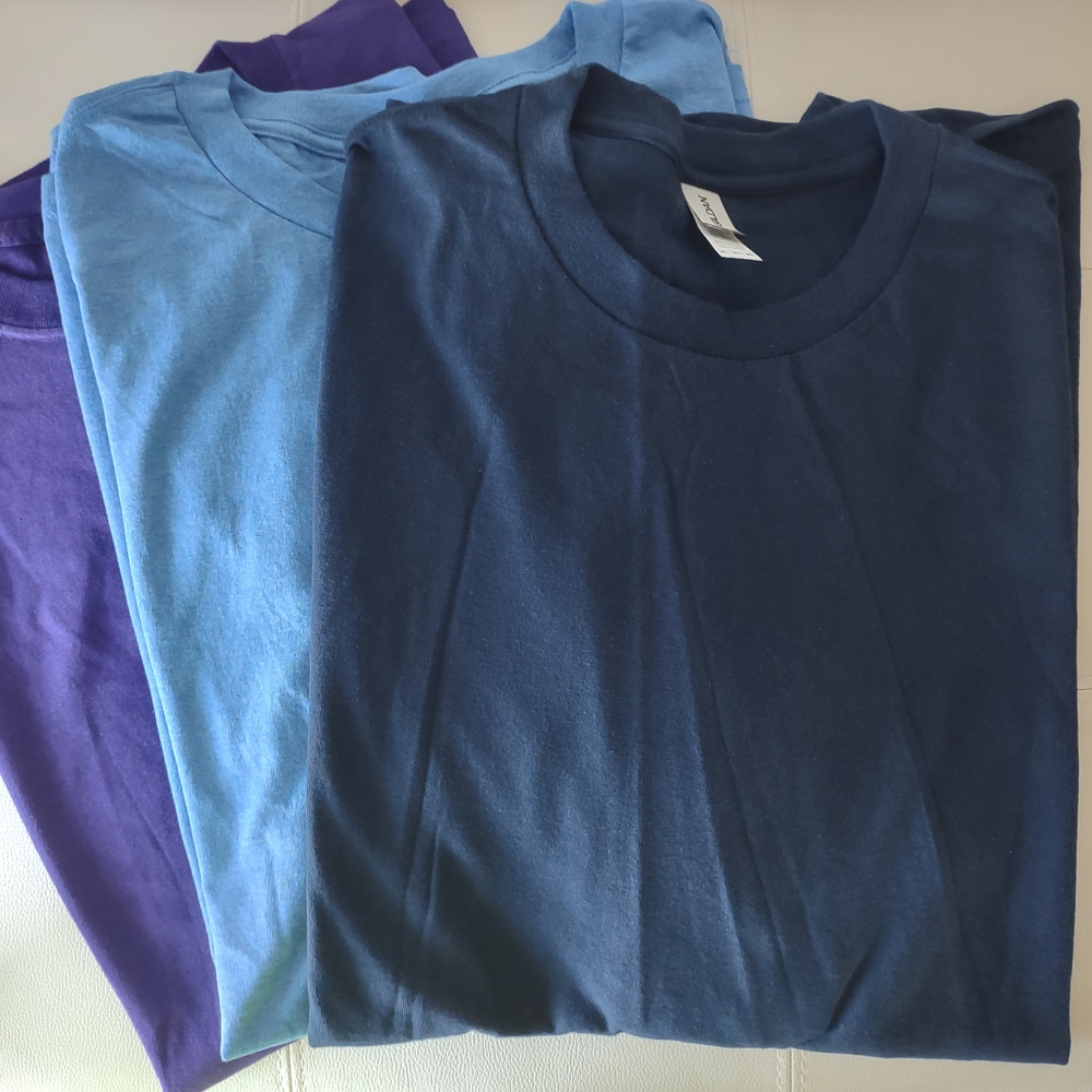 Men's Short Sleeve T-Shirt - Blue, Light Blue, and Purple